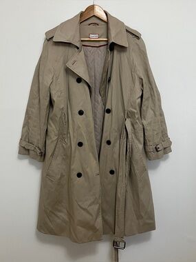 Hunter Tan Classic Trench Coat with Removable Liner Size Small